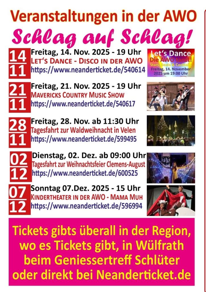 Veranstaltungen der AWO - Schlag auf Schlag 2025