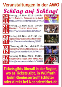 Veranstaltungen in der AWO –  Schlag auf Schlag