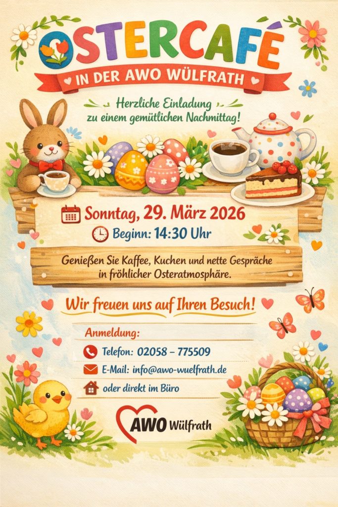 Ostercafe in der AWO Wülfrath Sonntag 29. März 2026 14:30