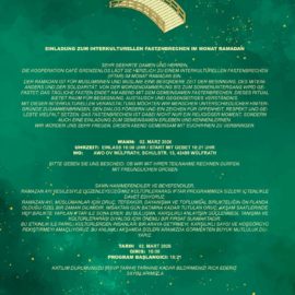 Einladung zum interkulturellen Fastenbrechen im Monat Ramadan Einladung zum interkulturellen Fastenbrechen im Monat Ramadan