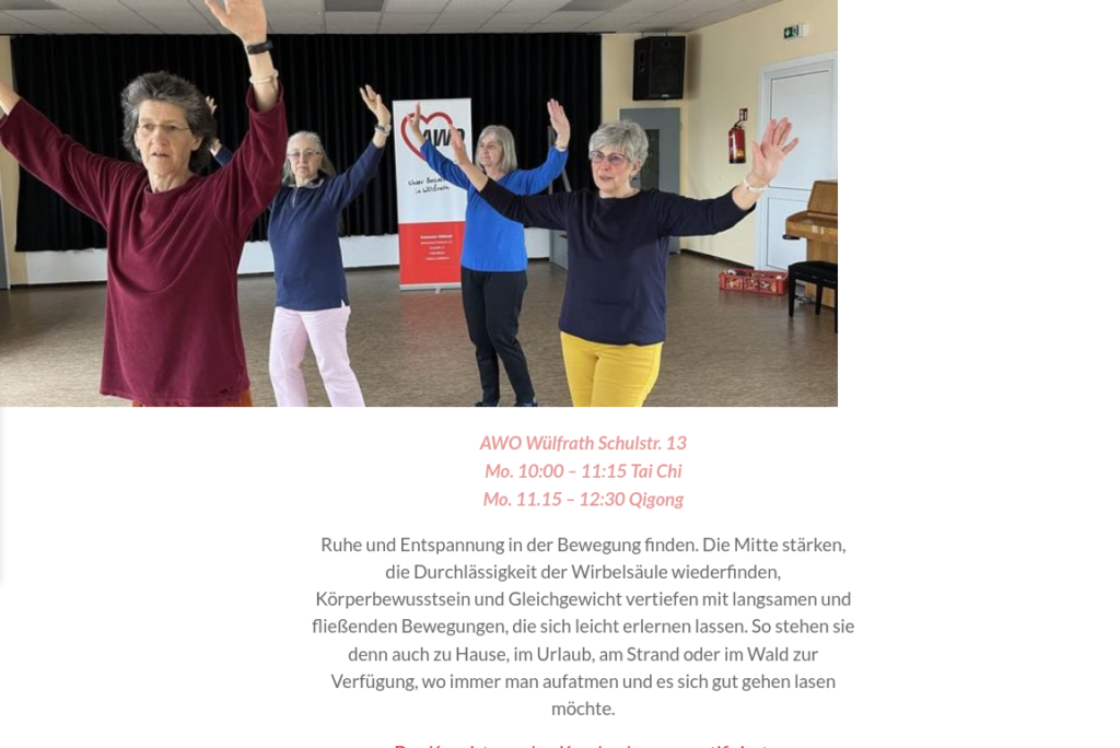 QiGong jeden Montag 11:00 Uhr