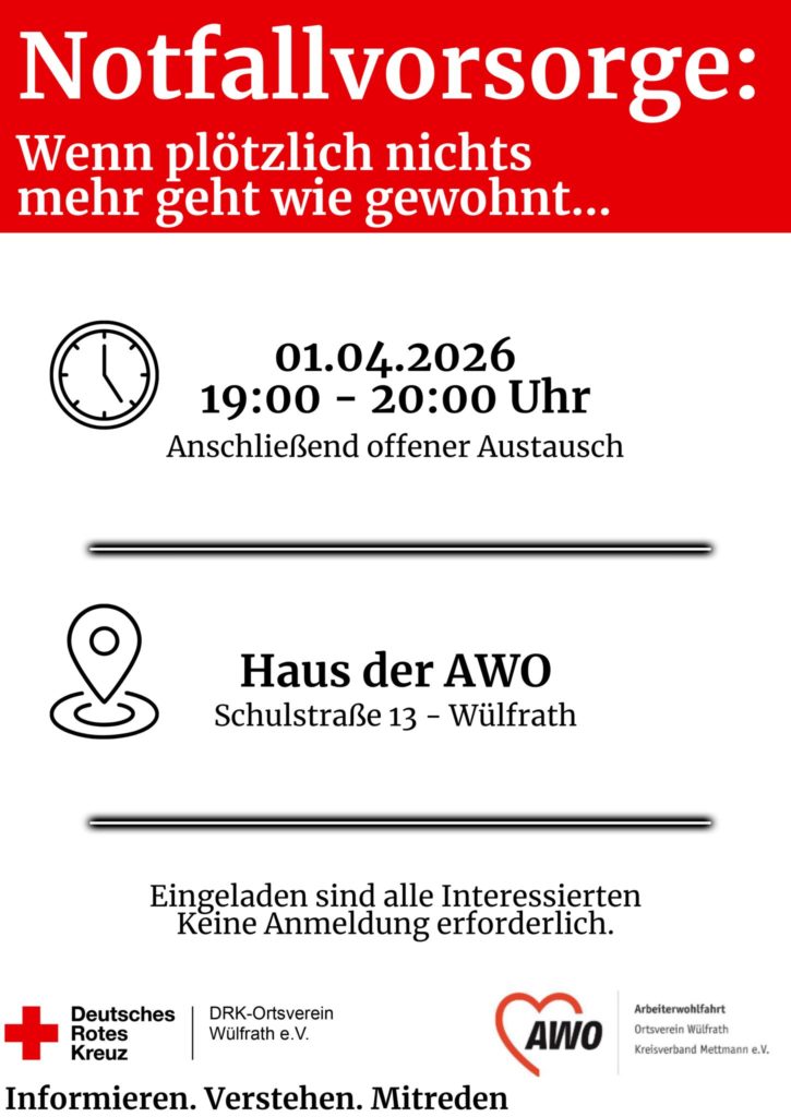 DRK - AWO Nofallvorsorge - Wenn plötzlich nichts mehr geht wie gewohnt